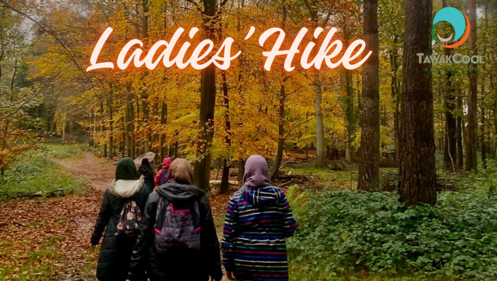 women walking in a forest